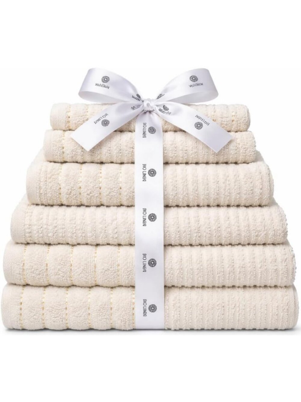 Soft Ivory 6-Piece Towel Set - 2 Bath, 2 Hand, 2 Washcloths, 100% Cotton